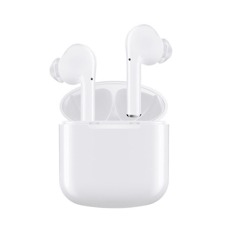 Wireless Bluetooth earbuds close-up