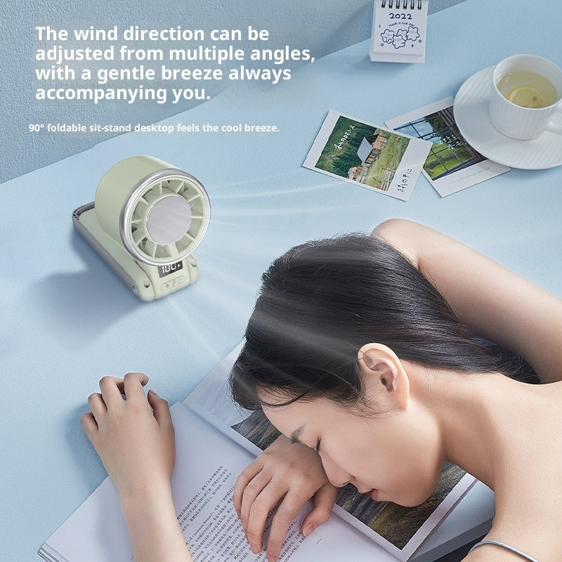 Portable turbo fan worn around the neck, hands-free