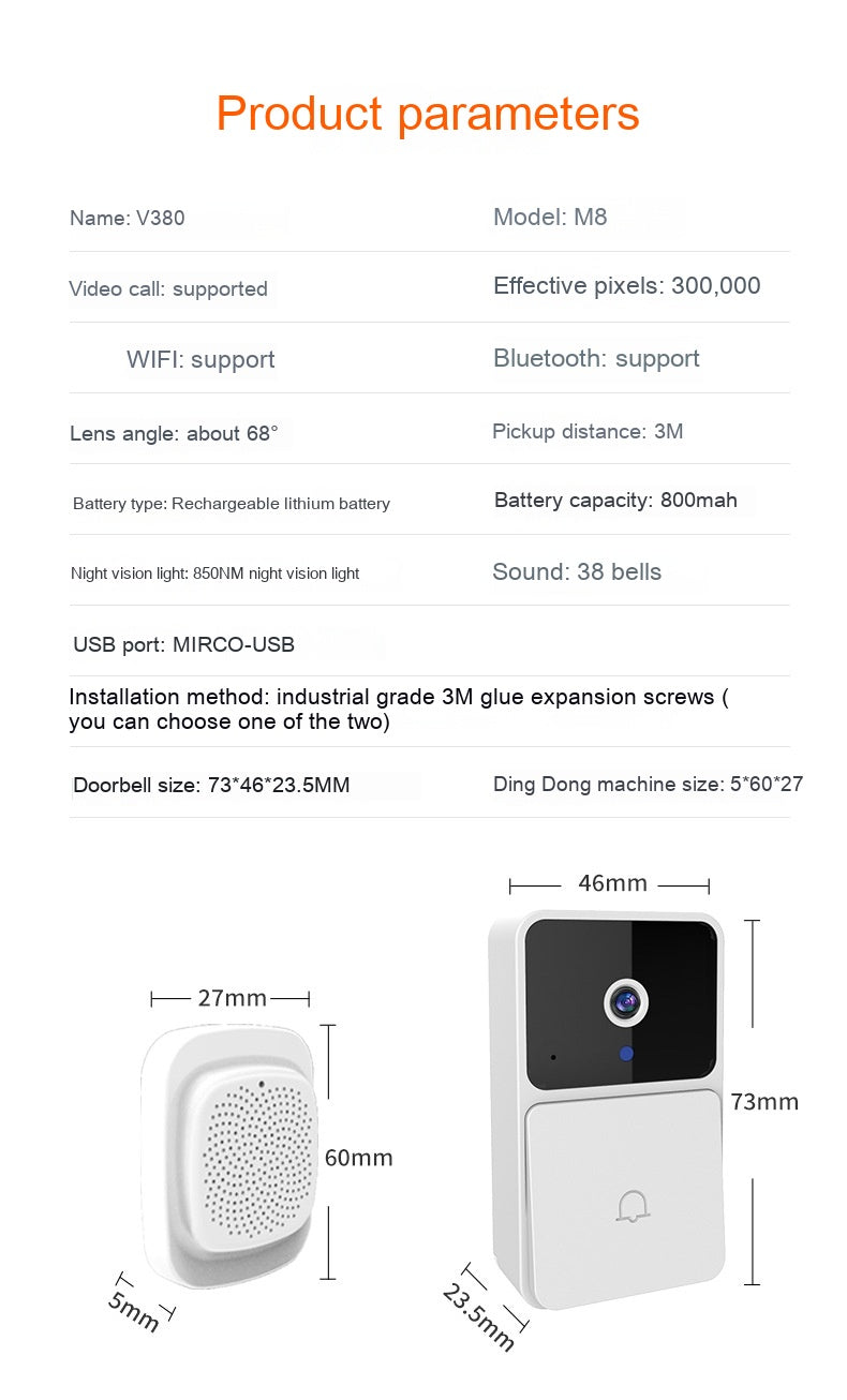 Doorbell camera app showing live video on a smartphone