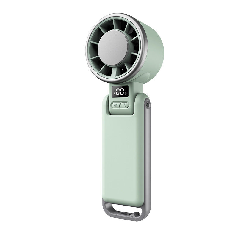 Handheld portable turbo fan in use